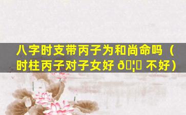 八字时支带丙子为和尚命吗（时柱丙子对子女好 🦈 不好）